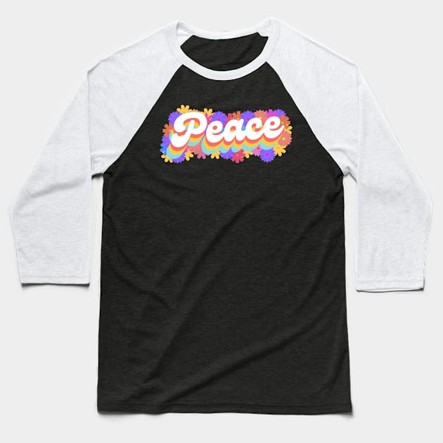 Peace Baseball T-Shirt by bonekaduduk